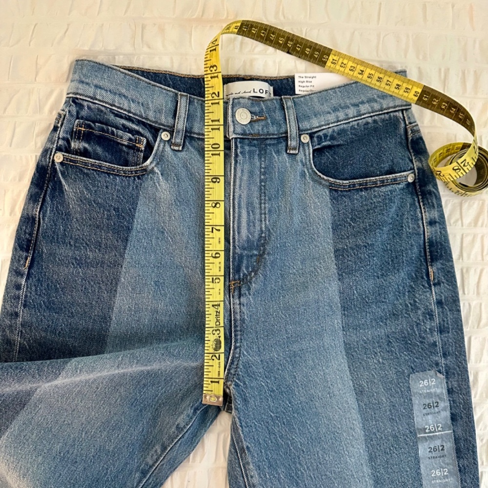 NWT LOFT Striped Straight Leg Jeans - Picture 11 of 13